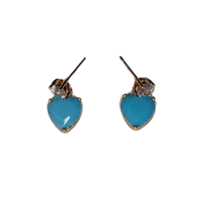 Pendientes con Corazón Azul Turquesa