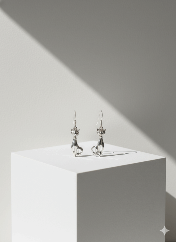 Pendientes de Plata con Gatitos