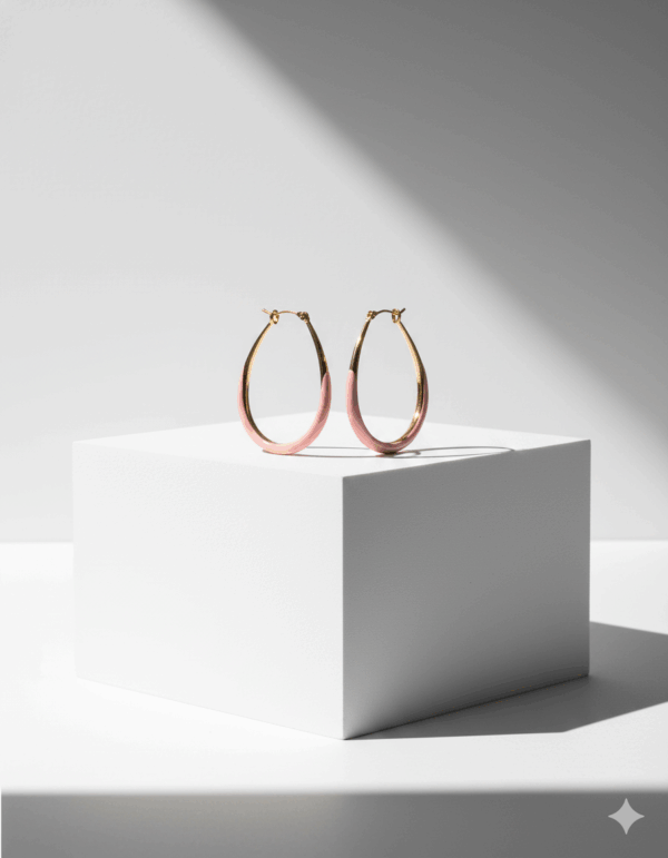 Pendientes de aro de precioso color rosa