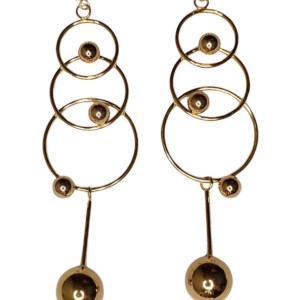 Pendientes Dorados con Aros y Esferas