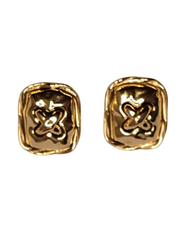 Pendientes dorados boton