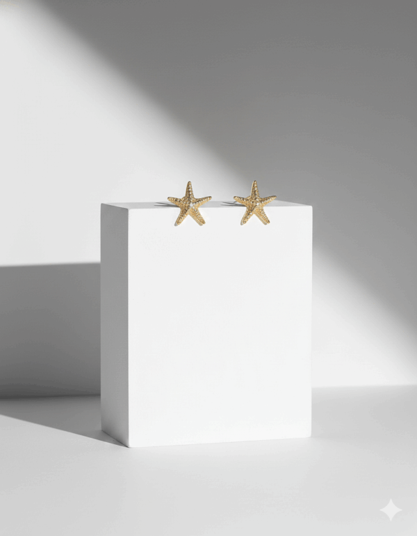 Pendientes dorados estrella de mar