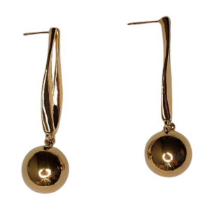 Pendientes Dorados Largos con Esfera