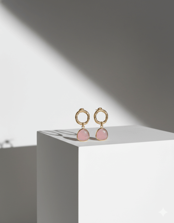 Pendientes dorados rosa viejo