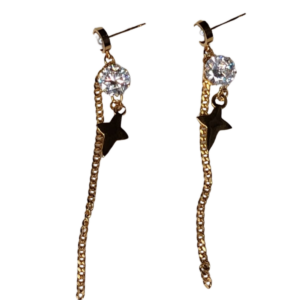 Pendientes Largos con Cadena y Estrella