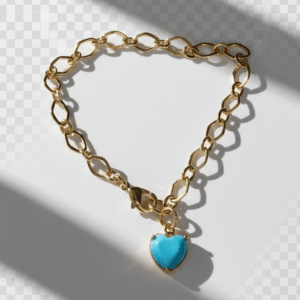 Pulsera Corazón Azul Turquesa