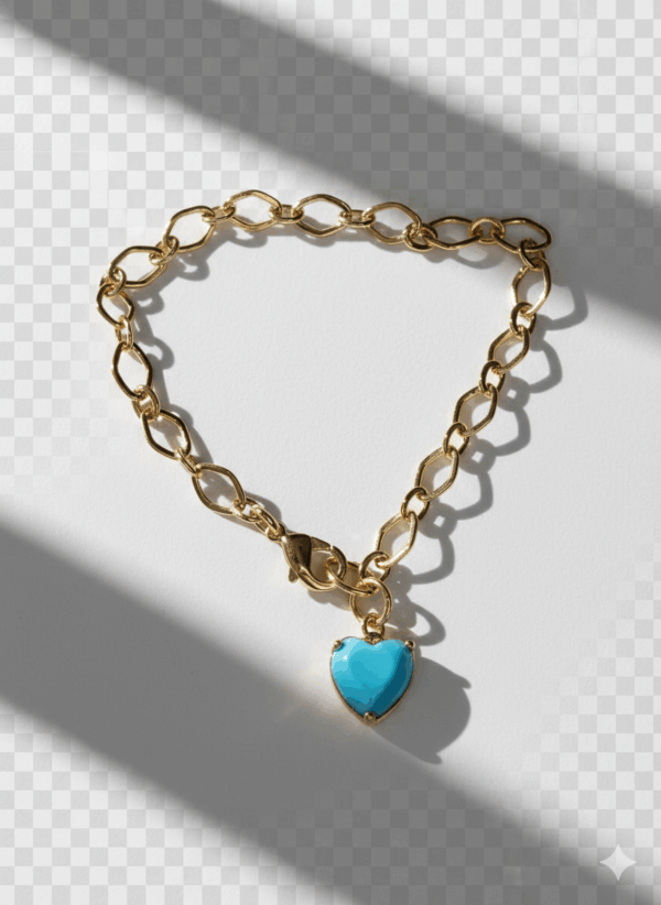 Pulsera Corazón Azul Turquesa