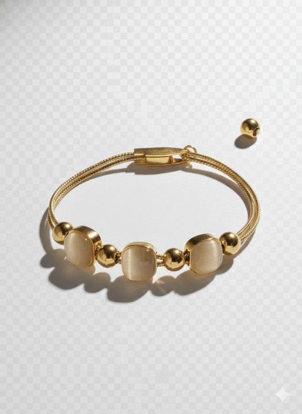 Pulsera Dorada con Piedras Opacas