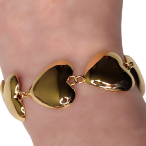 Pulsera Dorada con Corazones