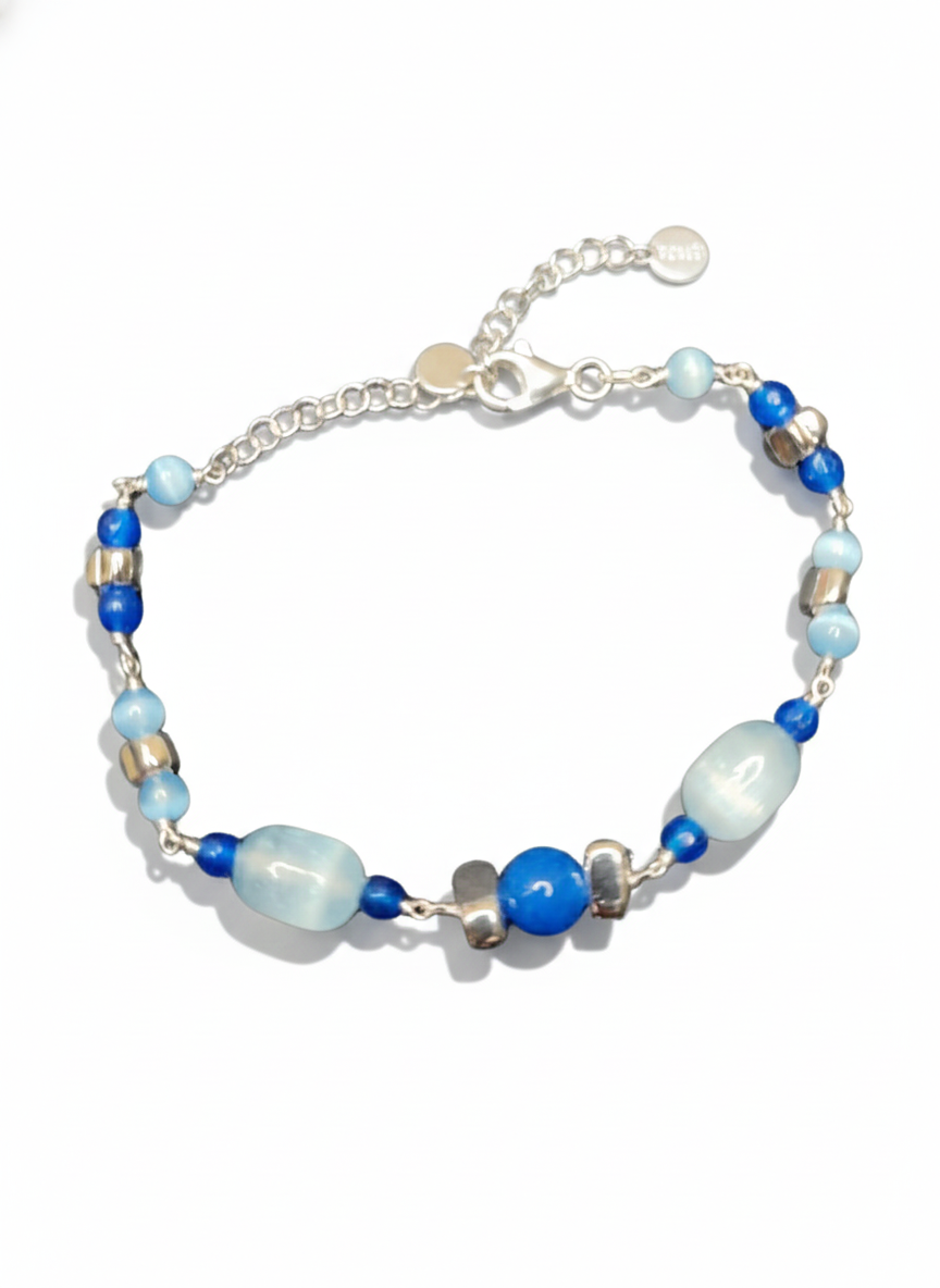 Pulsera de Plata con Piedras Naturales