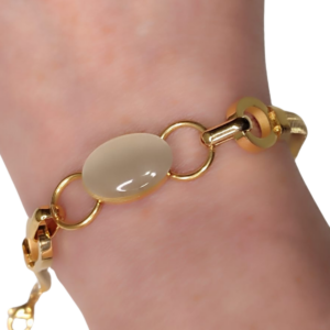 Pulsera Dorada con Piedra Blanca