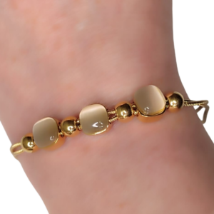 Pulsera Dorada con Piedras Opacas