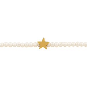 Pulsera estrella dorada con perlas de rio