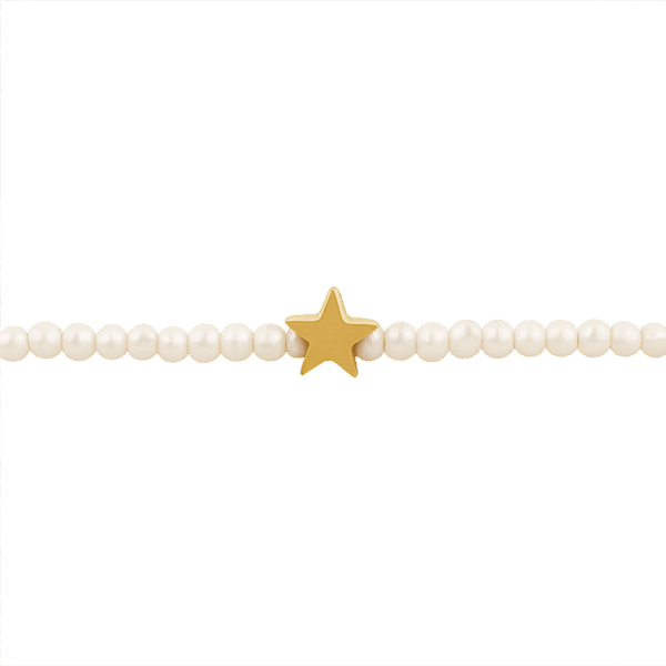 Pulsera estrella dorada con perlas de rio
