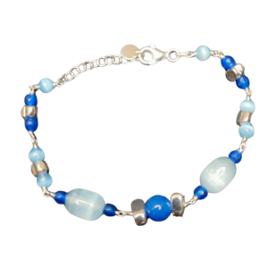 Pulsera de Plata con Piedras Naturales