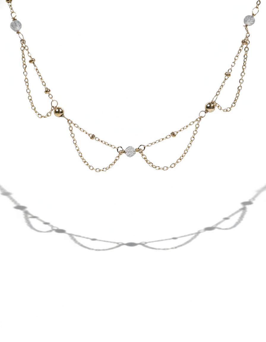 Tobillera con piedra labradorita