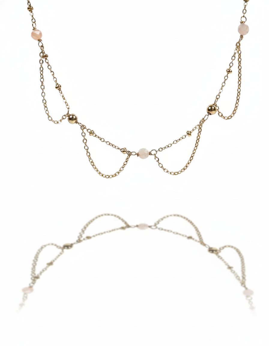 Tobillera con piedra sol natural