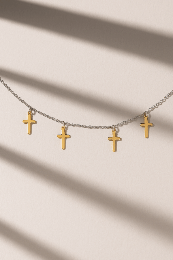 Tobillera cruces dorada