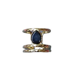 Anillo piedra negra ovalada