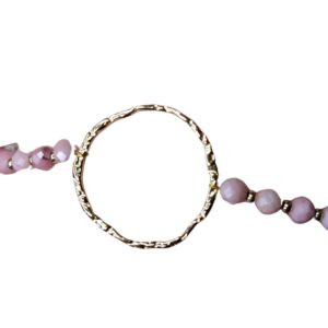 Pulsera aro dorado con piedra rodocrosita