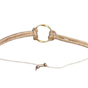 Pulsera con aro y cordon rosa brillante