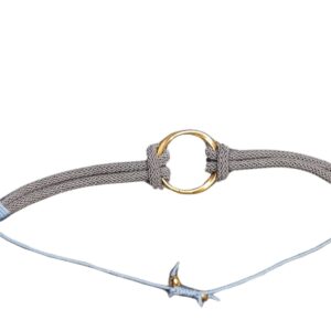 Pulsera aro con cordon gris