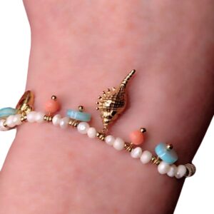Pulsera charms caracola y almeja