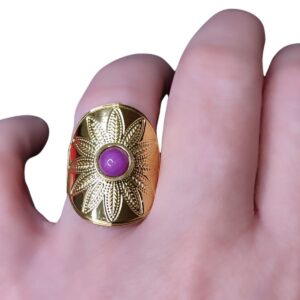 Anillo dorado amatista