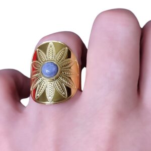 Anillo dorado sodalita