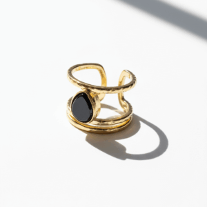 Anillo piedra negra ovalada 1