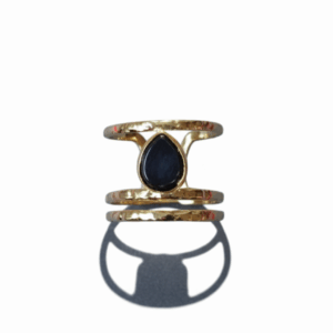 Anillo piedra negra ovalada