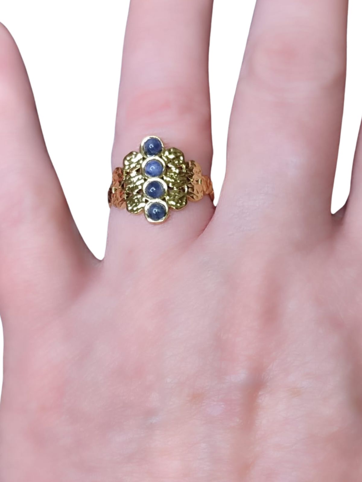 Anillo piedras sodalita