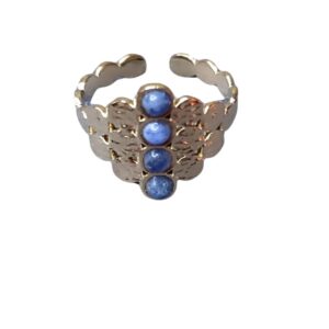Anillo retro con sodalitas naturales