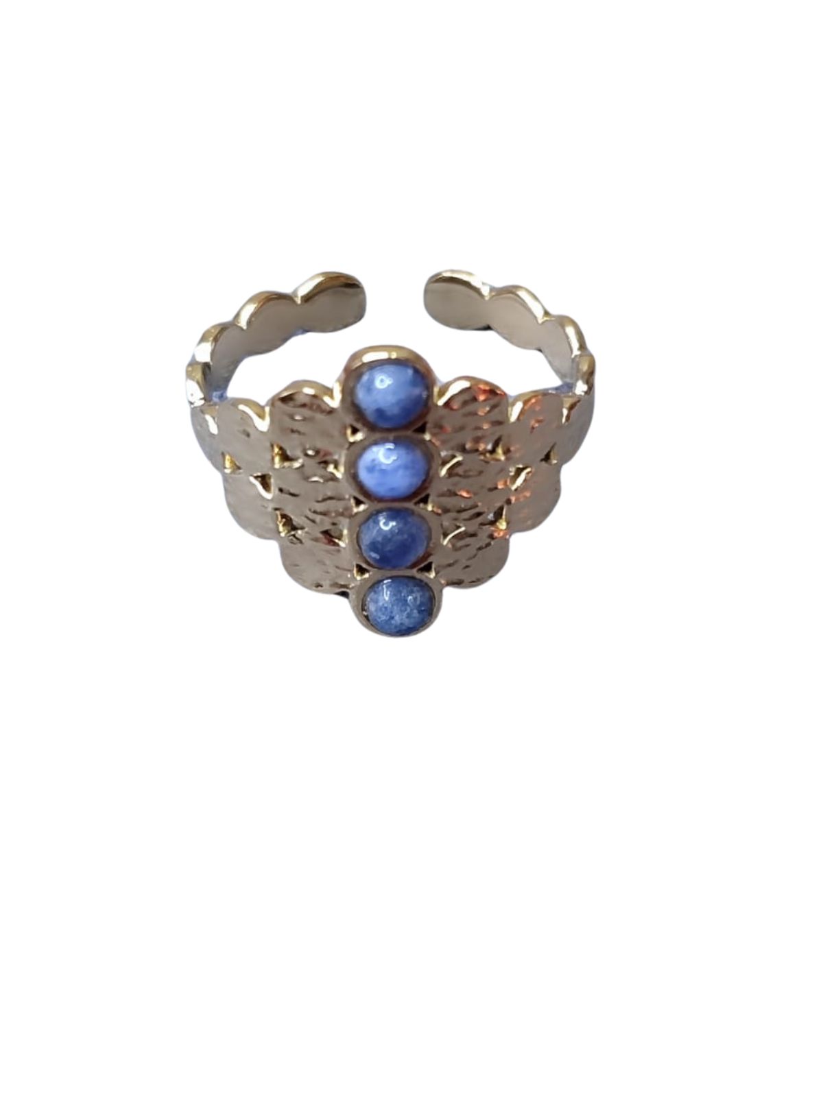 Anillo retro con sodalitas naturales