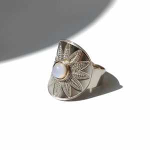 Anillo sol dorado piedra sol natural (2)