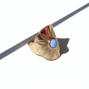 Anillo sol dorado sodalita natural (2)