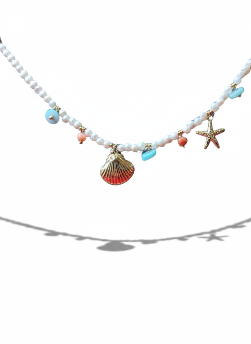 Collar charms almeja y estrella