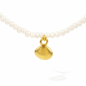Collar colgante almeja dorada
