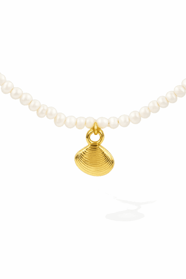 Collar colgante almeja dorada