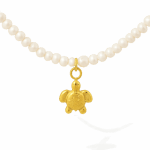 Collar colgante tortuga con perlas de rio