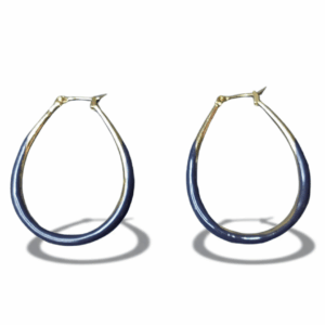 Pendientes aro ovalados color oscuro