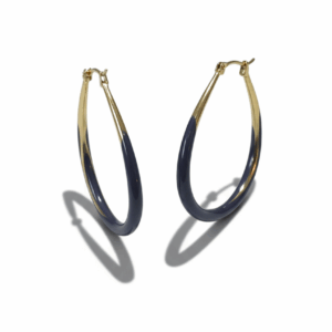 Pendientes aro ovalados oscuro