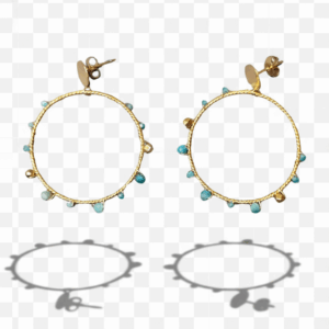 Pendientes de aro con piedra apatita natural