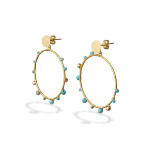 Pendientes de aro piedra apatita natural