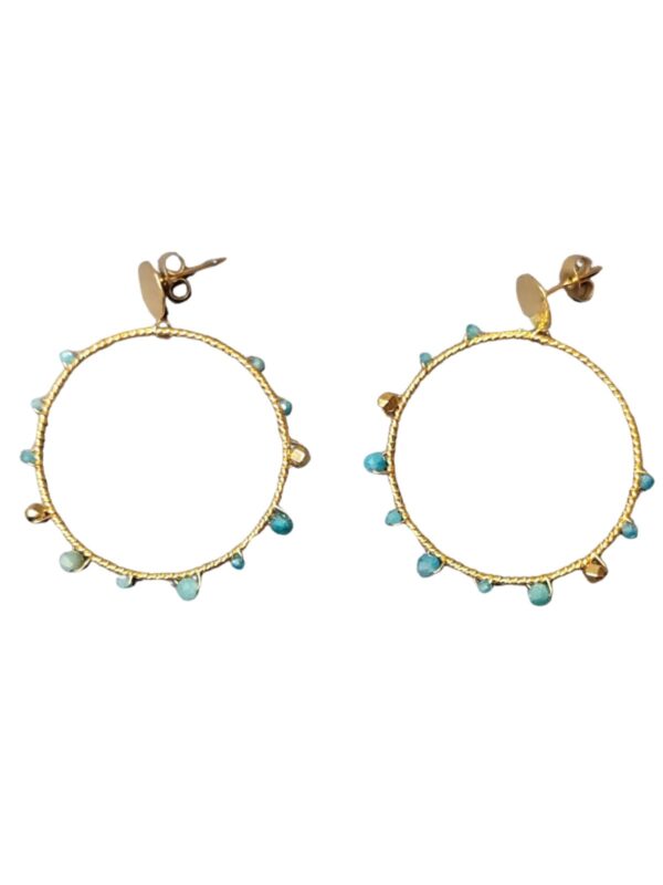 Pendientes oro con piedra apatita