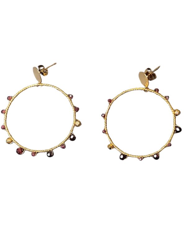Pendientes oro con piedra granate