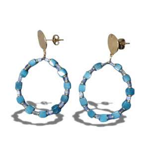 Pendientes ovalados con piedra apatita