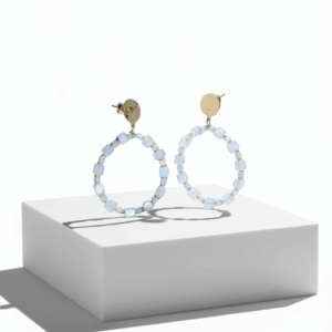 Pendientes ovalados con piedra cuarzo