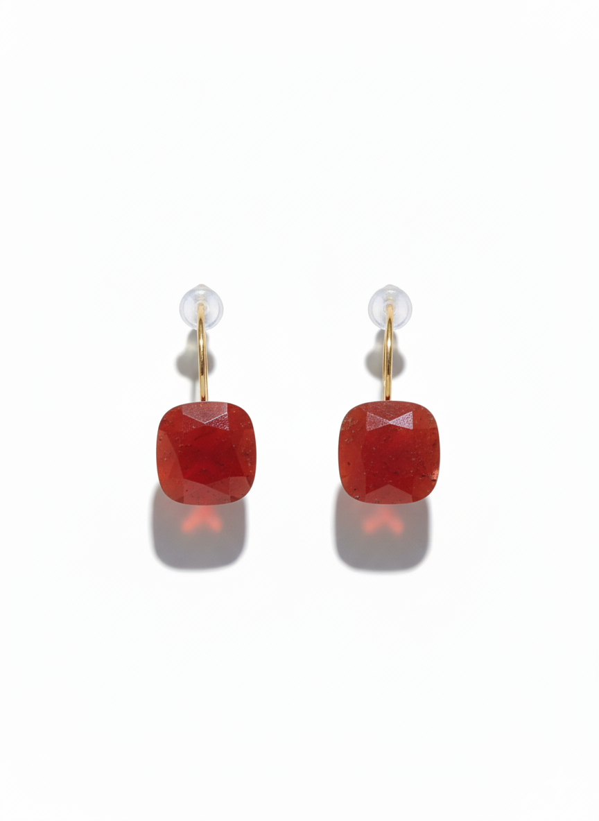 Pendientes piedra agata cuadrada