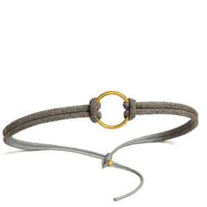 Pulsera aro con cordon gris